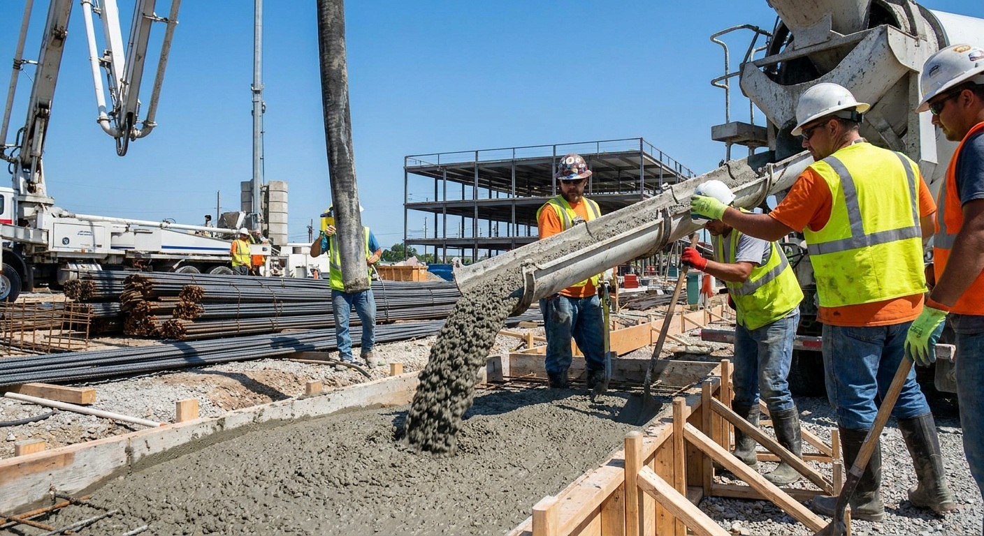 Ready Mix Concrete Pouring
